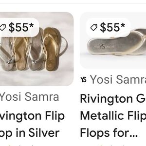 Yosi Samra Silver Flip Flops